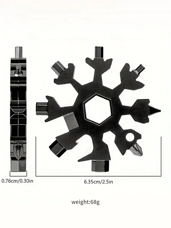 Snowflake Design Multifunctional Tool Keychain, Stainless Steel Multifunctional Wrench Keychain, Portable Keychain Multi Tool 1