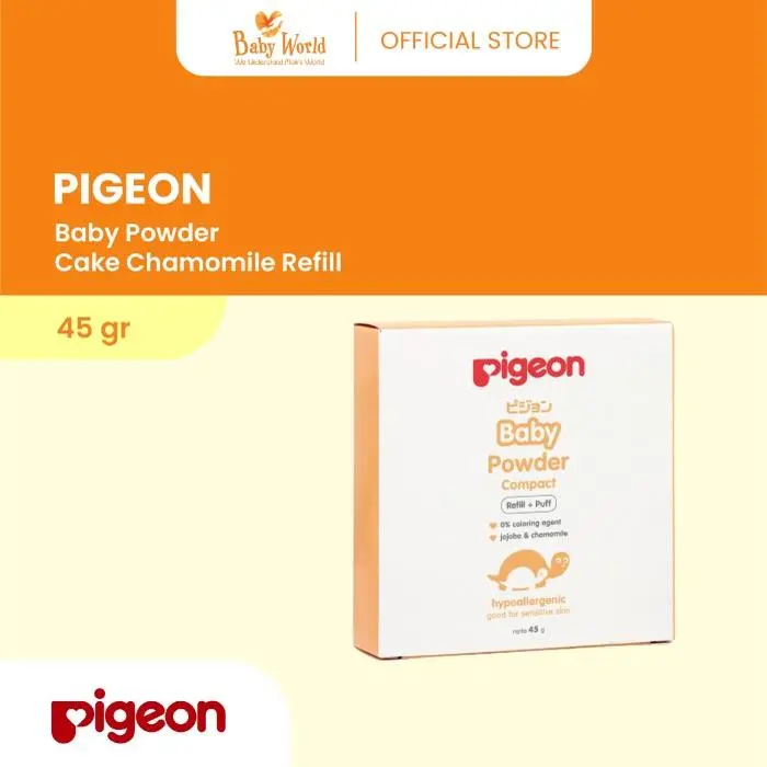 PIGEON Baby Powder Cake Chamomile 45Gr Refill | Bedak Tabur Bayi 0