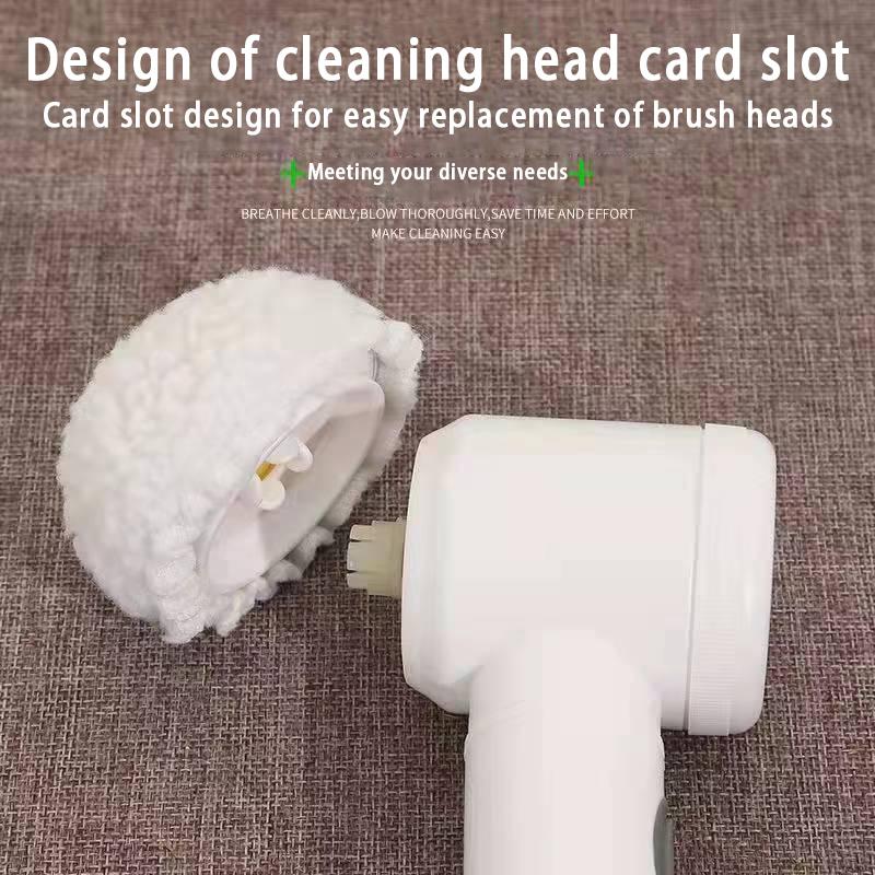 Electric Cleaning Brush 5 in 1 Cordless Rechargeable Electric Cleaning Spin Scrubber Brush Household Multifunctional Handheld Electric Scrubbe Cleaning Brush Sponge Tool Wool 6