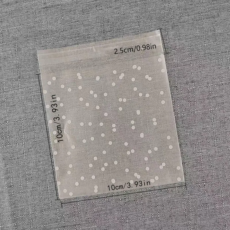 Thank You Design Cookie Bag (100pcs), Polka Dot Pattern Packaging Bag, Self Adhesive Dessert Bag, Clear Biscuit Bag For Baking, Kitchen Utensils & Gadgets 1