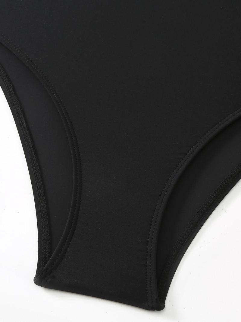 Product Introduction of Women's Colorblock Zipper Front Racing Swimwear, Casual Comfy Breathable Swimsuit for Beach Swimming Pool, Ladies Swimwear for All Seasons 5