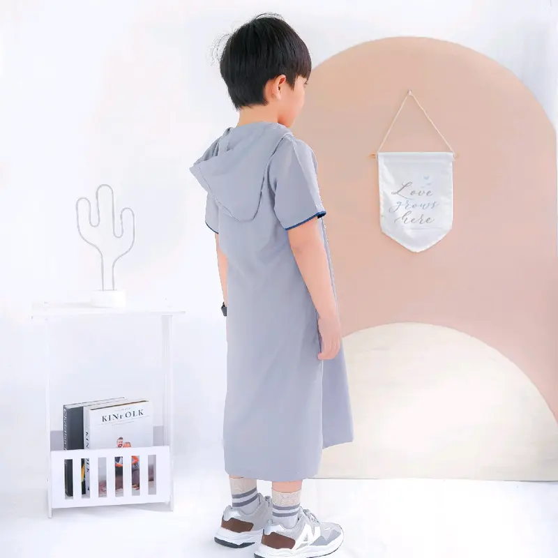 jubah hoodie gamis anak hodie anak azka Muslim Koko Cowok Baju Kurta 7