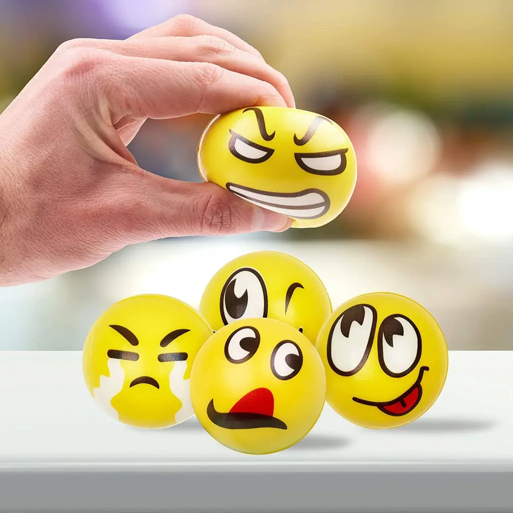 Funny Emoji Stress Balls Stress Reliver PU Ball Random Pattern Squeeze Ball Novelty Release Stress Ball Toy