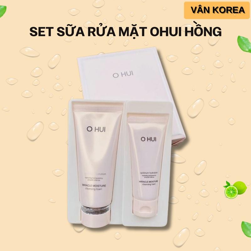  M05. Set Sữa Rửa Mặt OHUl Hồng   200ml + 100ml   – Làm Sạch Sâu Dưỡng Ẩm Da Chăm Sóc Toàn Diện - Skincare Nữ 