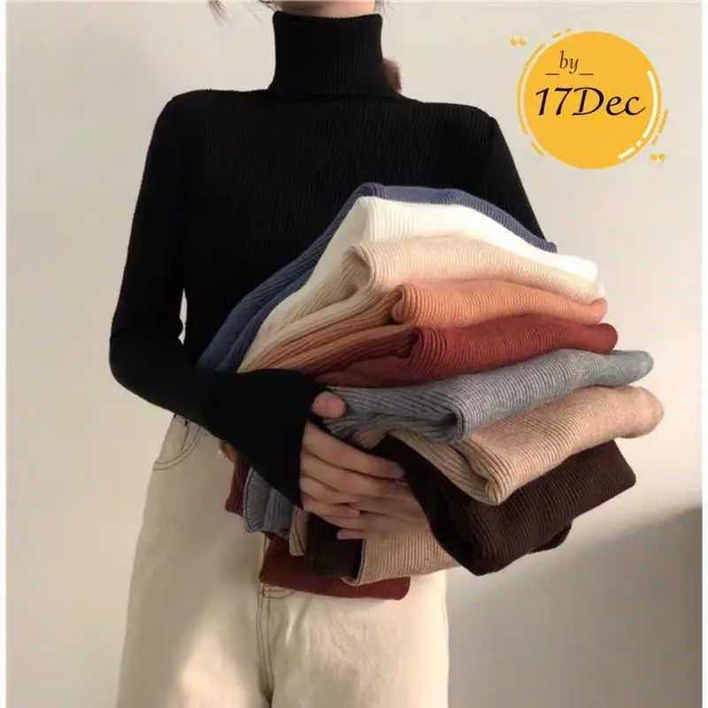 [17Dec] Áo len tăm cổ lọ 17DEC áo len cao cổ giữ nhiệt nhiều màu cho nữ body  quảng áolen Women Voi