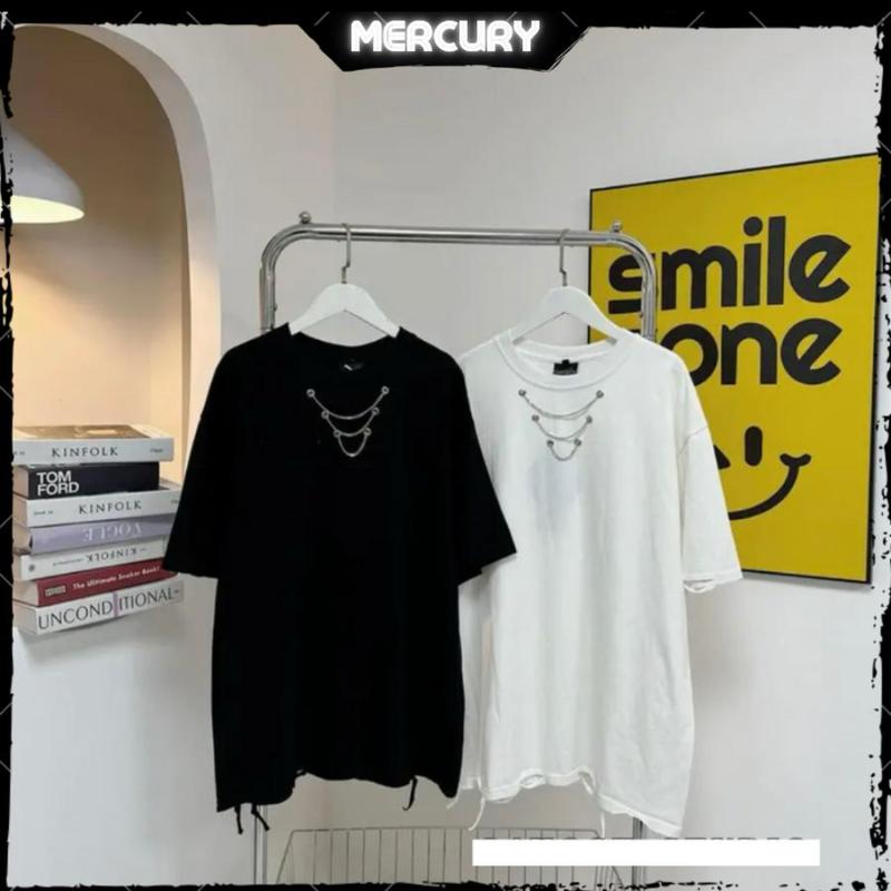  Áo phông 3 xích rách unisex áo phông rách cotton mềm mịn thoáng mát định lượng 260gsm 