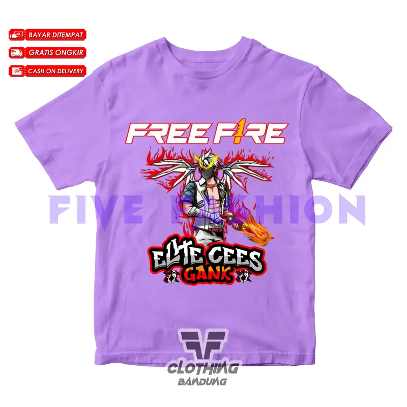 Kaos Baju FF Anak Char Elite Cees SG OPM Sayap New Skin Free Nama 1