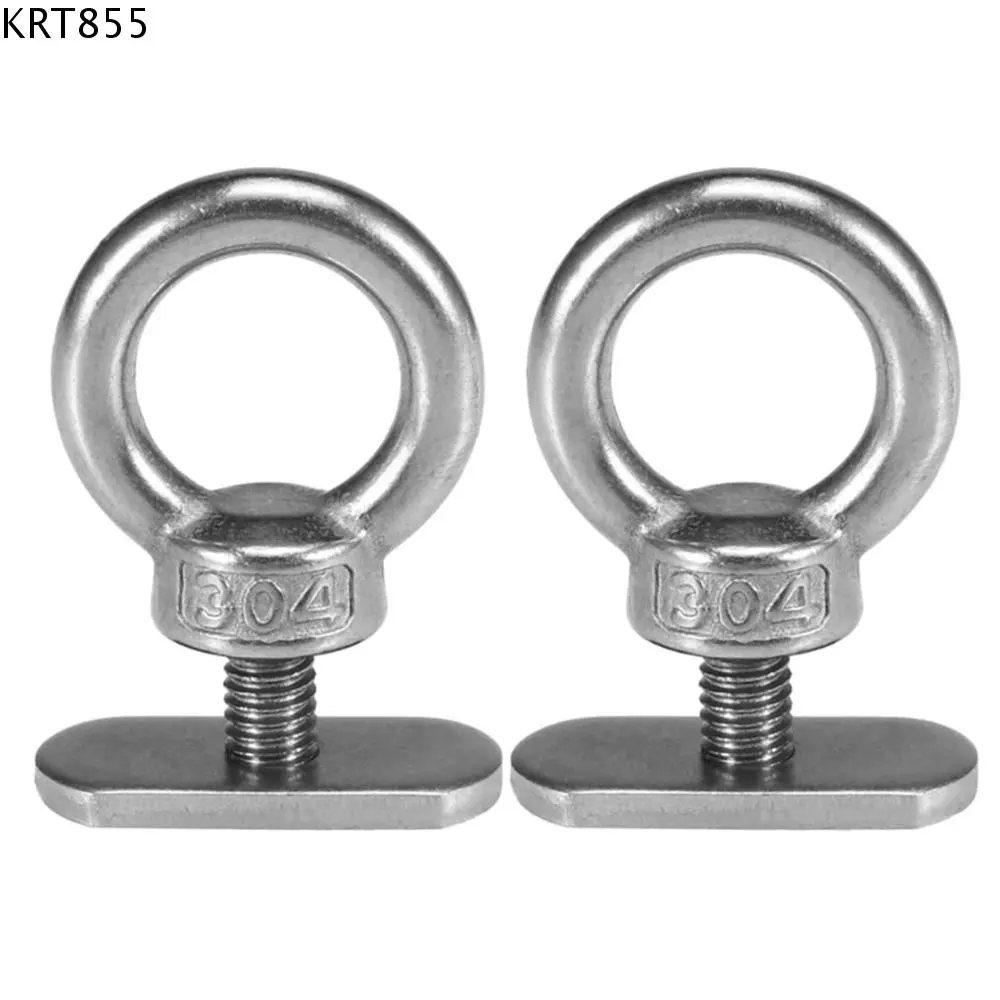 Thuyền chèo thuyền bằng thép không gỉ, KRT855, cho dây Bungee và dây thừng, Phụ kiện Kayak thể thao dưới nước, Vòng Móc, Vít gắn theo dõi Kayak, Lỗ đục lỗ buộc xuống