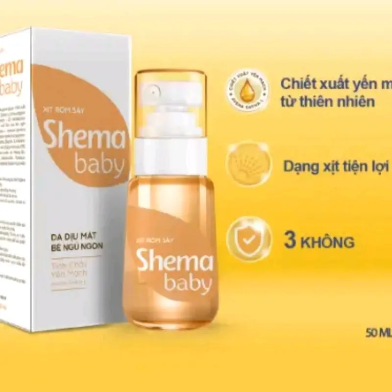 Xịt Rôm Sảy Shema Baby Cho Bé - Da Dịu Mát,Bé Ngủ Ngon.Chai 50ml. 1