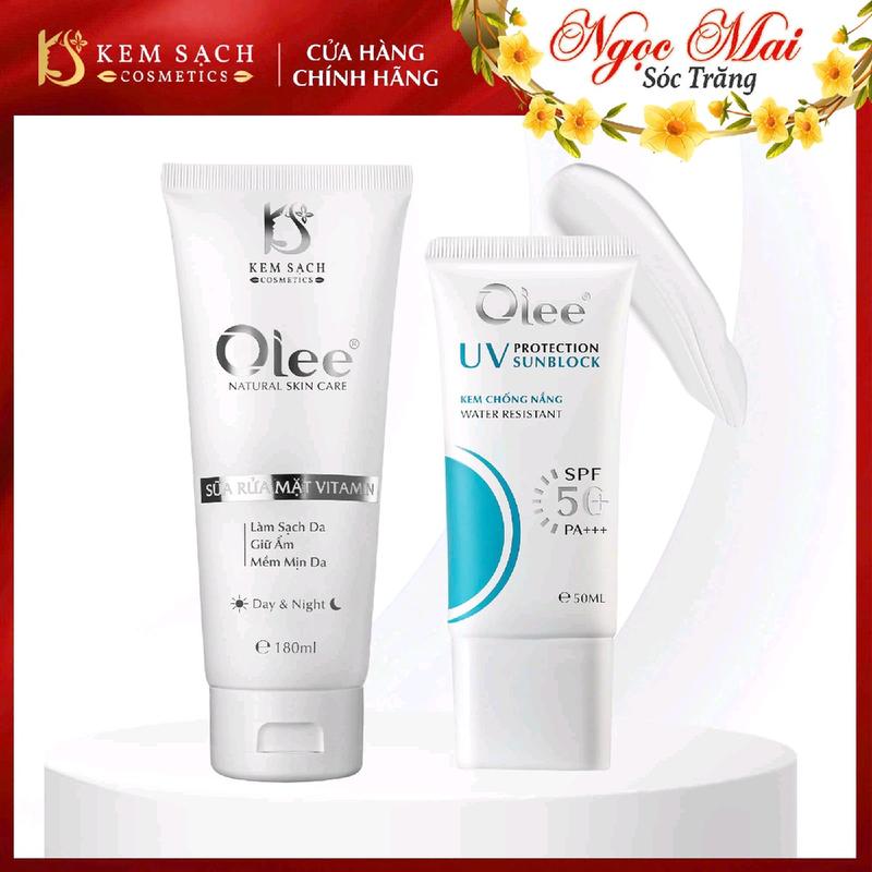 chống nắng uv + sữa rữa mặt sạch da ngừa mụn