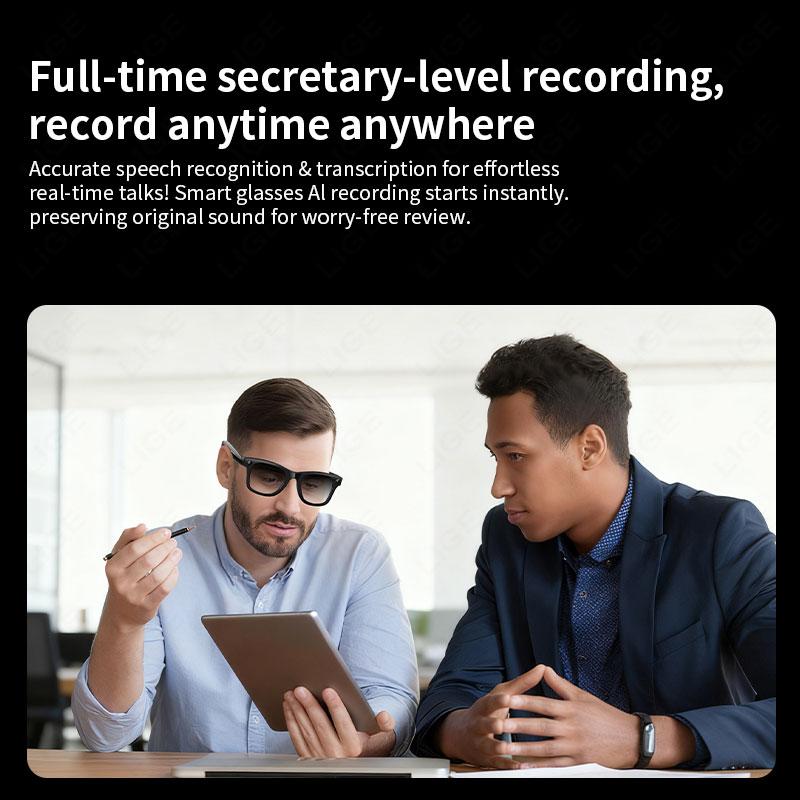 LIGE New 500W Camera Glasses Bluetooth Smart Glasses with Camera Voice Call Music Smart Sunglasses Video Sound Record AI Glasses - Image 3