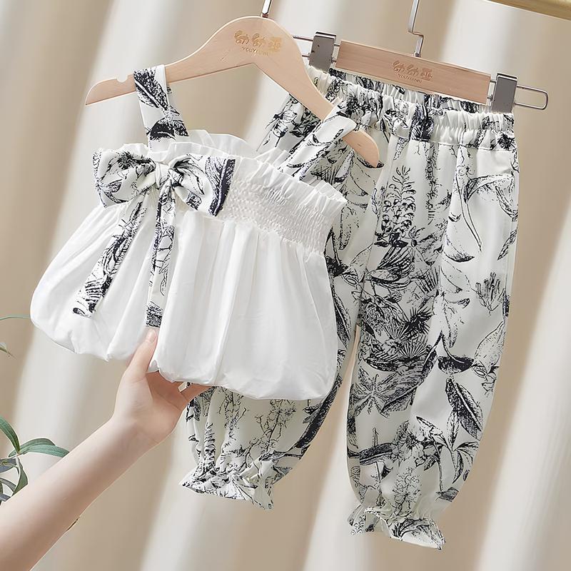 MẸ BING - 10-25KG Bộ đồ thời trang cho bé gái bộ sưu tập mùa hè . Áo 2 dây bí phòng quần dài ống quần có bo thun nhẹ tạo phom cực yêu. có thể giặt máy