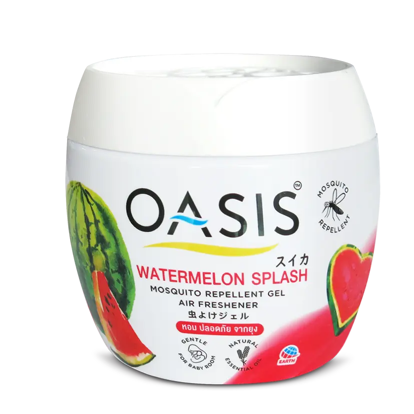 Sáp thơm đuổi muỗi OASIS Hương Dưa Hấu 180gr chất lượng Thái Lan cao cấp mosquito repellent gel Watermelon Splash Nhang