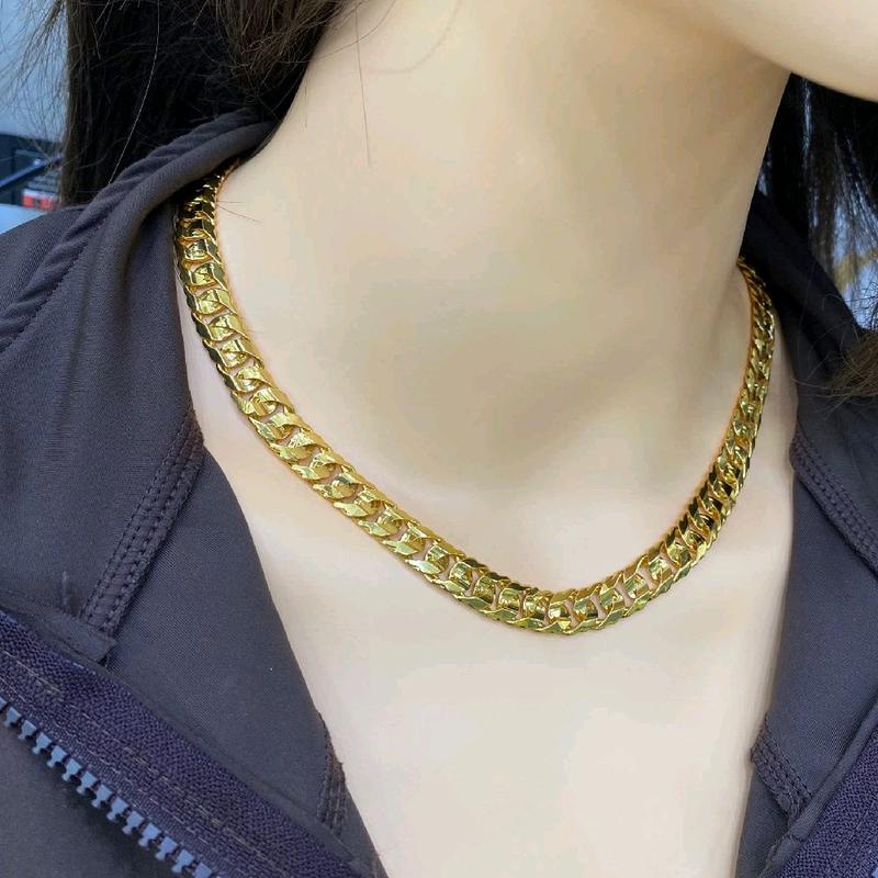 Dây chuyền khoen lật trơn 1L bản 5li & 9li (Đồng vàng)