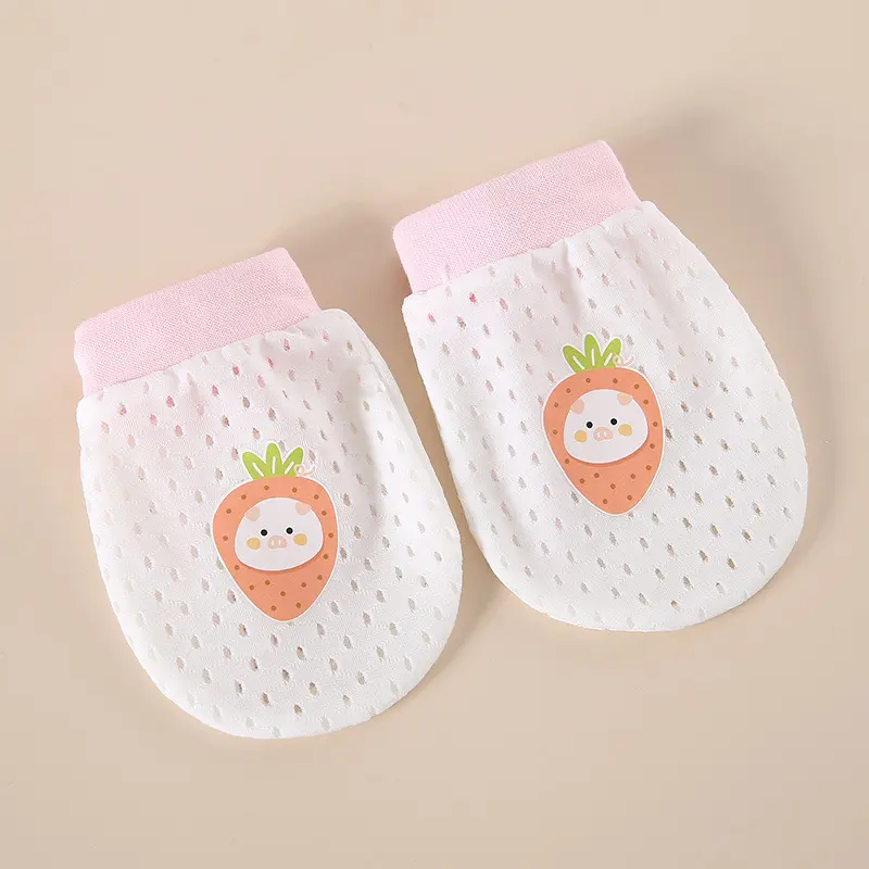 Găng Tay Chống Lấy, Cho Bé Gái Trẻ Sơ Sinh, 1 Đôi, Làm Bằng Bông, Thích Hợp Cho Bé Trai 0-12M, Có In Hình, Đồ Dùng Cho Trẻ Sơ Sinh, Phụ Kiện