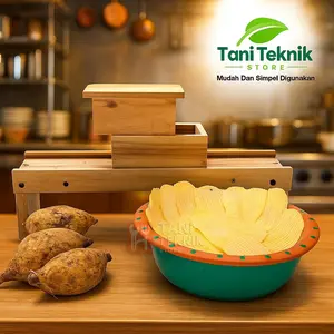 Alat Serut Bawang & Keripik dari Kayu – Pengiris Bawang Merah, Kentang, Singkong, Pisang | parutan Bisa Atur Ketebalan Pisau