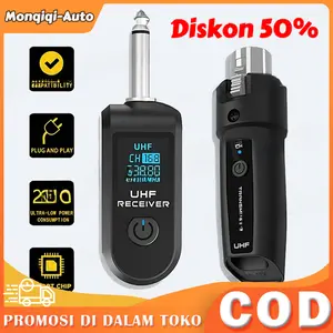 UHF Wireless System Transmitter Receiver Adapter Jack Gitar Bass Elektrik Audio Mixer PA System