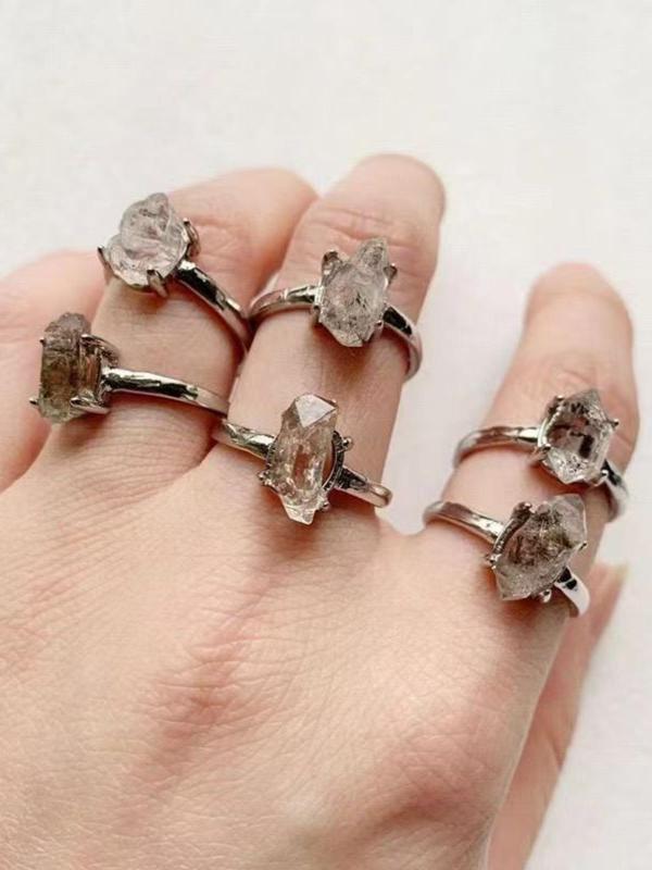 Natural Crystal Ring, Fashion Jewelry for Party, Daily Clothing Decor, Trendy All-match & Exquisite Jewelry for Birthday Gift 7