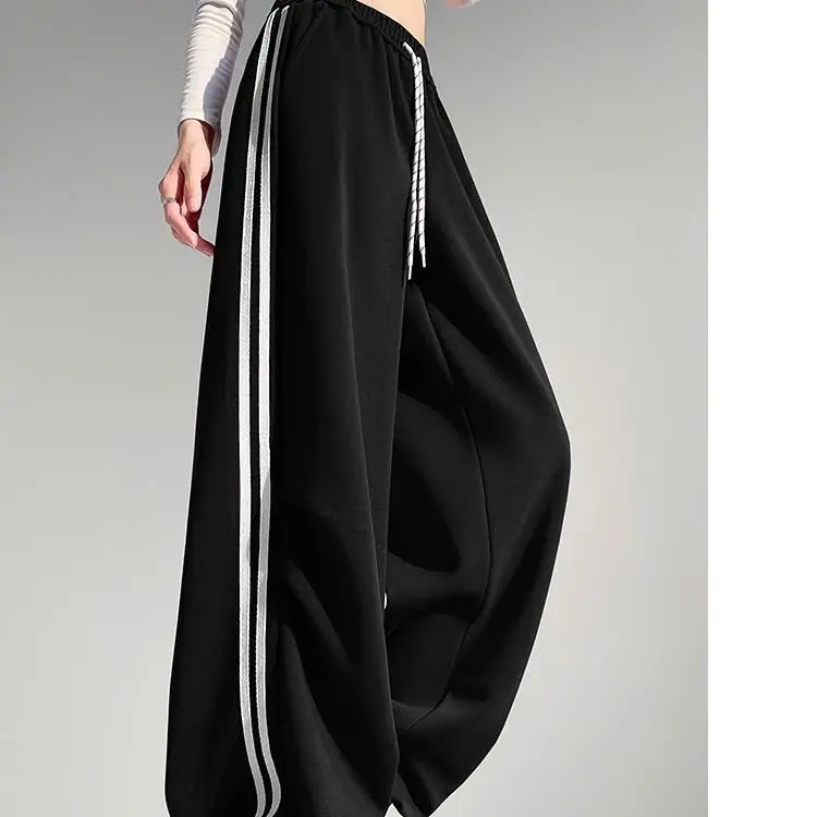 Quần dài ống rộng nỉ ngoại viền 2 sọc basic rút lai lưng chun unisex nam nữ 1