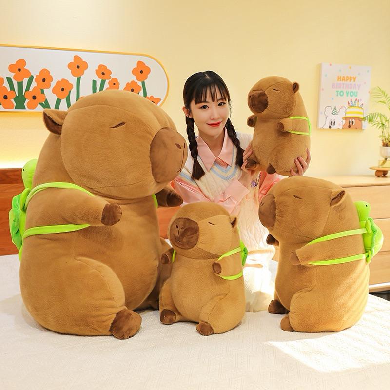 [TẶNG 1 GẤU 79K KHI MUA SIZE 90 ] Gấu bông con chuột lang capybara chảy mũi đeo balo, gấu bông capybara, thú nhồi bông con chuột capybara nhiều size Thú Bông Toy Đồ Chơi
