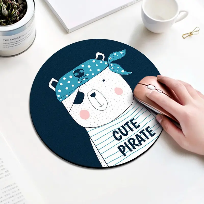 Lót chuột hình tròn dễ thương đáng yêu xinh xắn ngộ nghĩnh chất liệu dày dặn chống trơn trượt 3