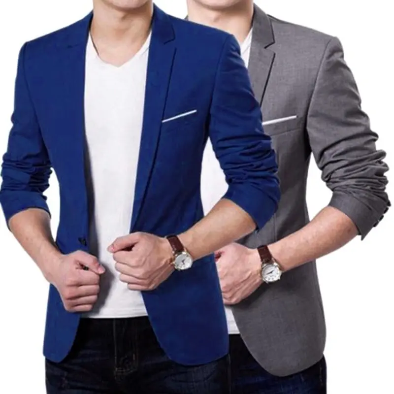 Bộ Đồ Nam Thường Ngày Dáng Ôm Trang Trọng, Hàng Mới Về, Có Cúc, Áo Khoác Blazer, Áo Khoác, [Hàng Có Sẵn] 4