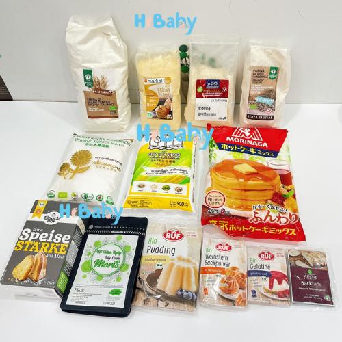 Bột Nguyên Liệu Hữu Cơ Làm Bánh bột mì, bột bắp, gelatin, bột năng, pudding, gia vị dầu ăn óc chó, olive  Cho Bé Ăn Dặm