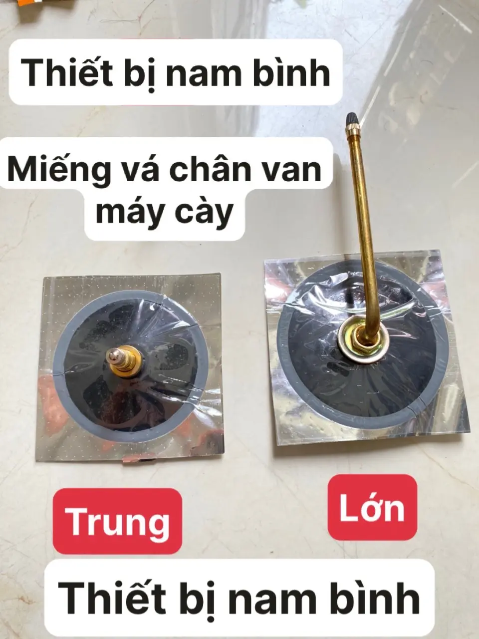 Miếng vá chân van đồng máy cày xe xúc lật