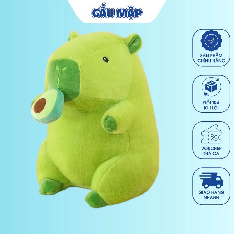Gấu Bông Chuột Capybara Xanh Rút Bơ - Capybara Hottrend Thú Nhồi Bông Chuột Ngộ Nghĩnh Cao Cấp