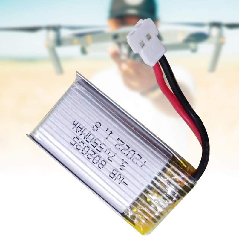 Nối gói có thể sạc lại, Pin Lithium Polymer 3.7V, 550mAh, 802035, Thích hợp cho máy bay không người lái, Thiết bị máy bay Drone Flycam Chụp Ảnh Camera
