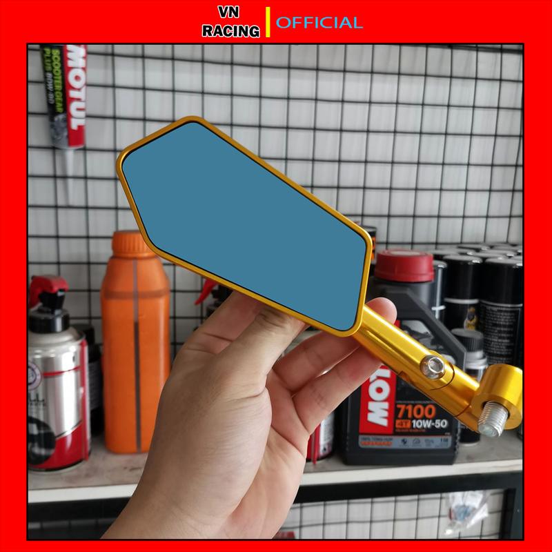 Gương chiếu hậu Mẫu Xéo Wave mini SH, gương xe máy thời trang Airblade Gắn Chân Kính mặt kính xanh chống chói Phụ Kiện Phụ Tùng