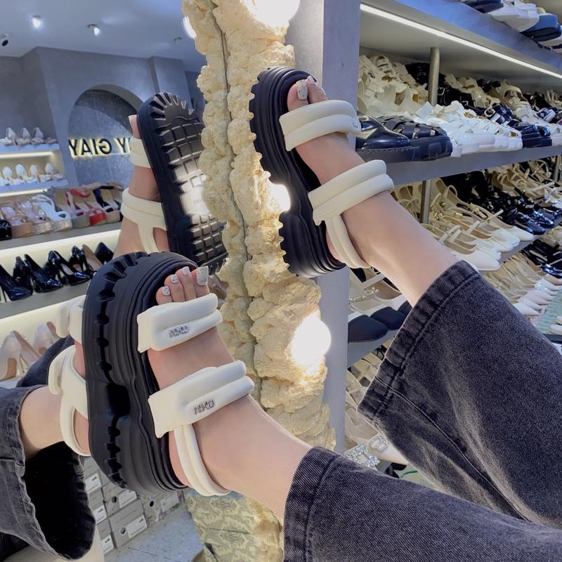 Dép quai hậu 2 quai dán miu đế răng cưa siêu nhẹ gót 5cm loại 1 QC DéP Nữ