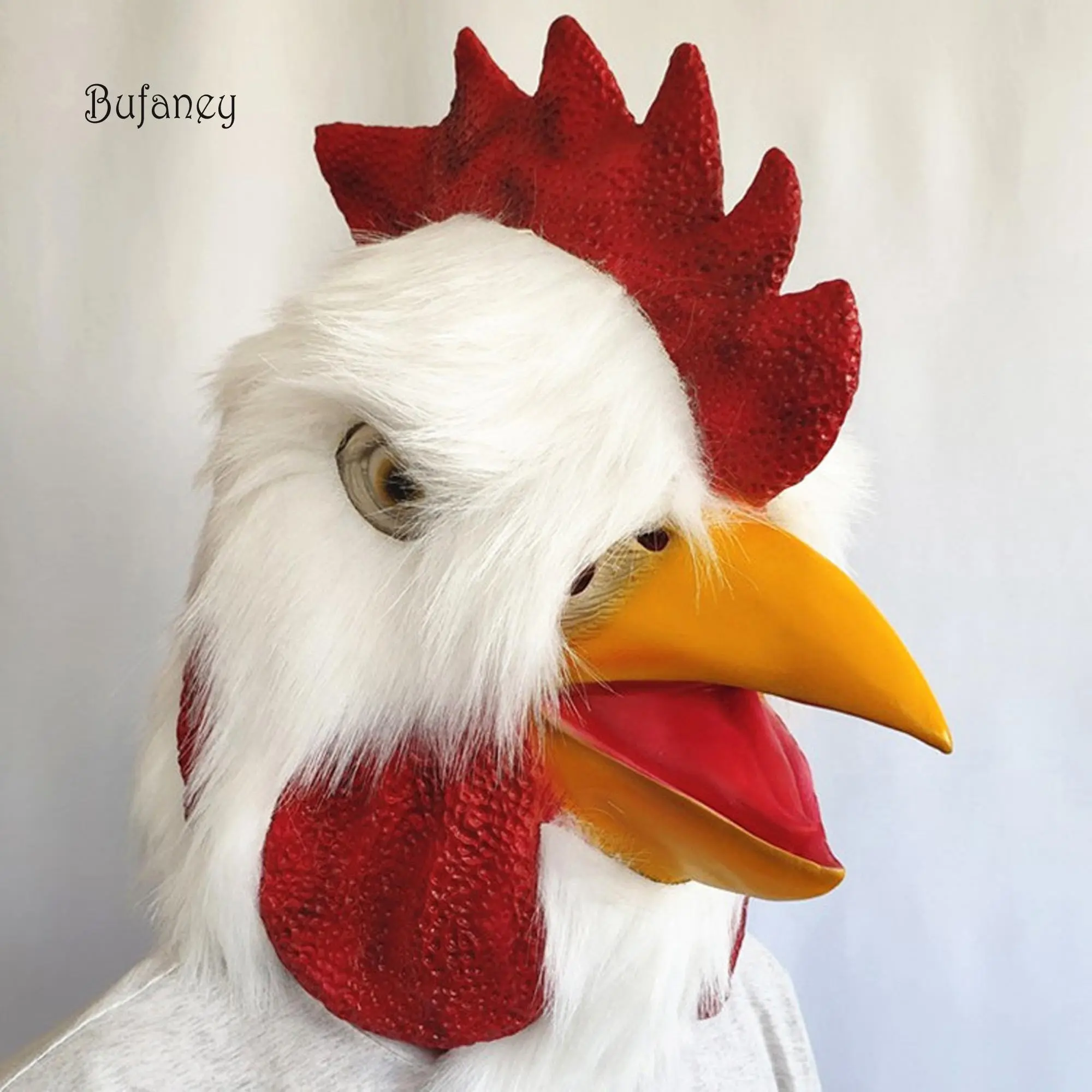Funny Rooster Halloween Facewear Animal Head Cosplay Facewear Headwear for Role-Playing Party Masquerade Costume Props