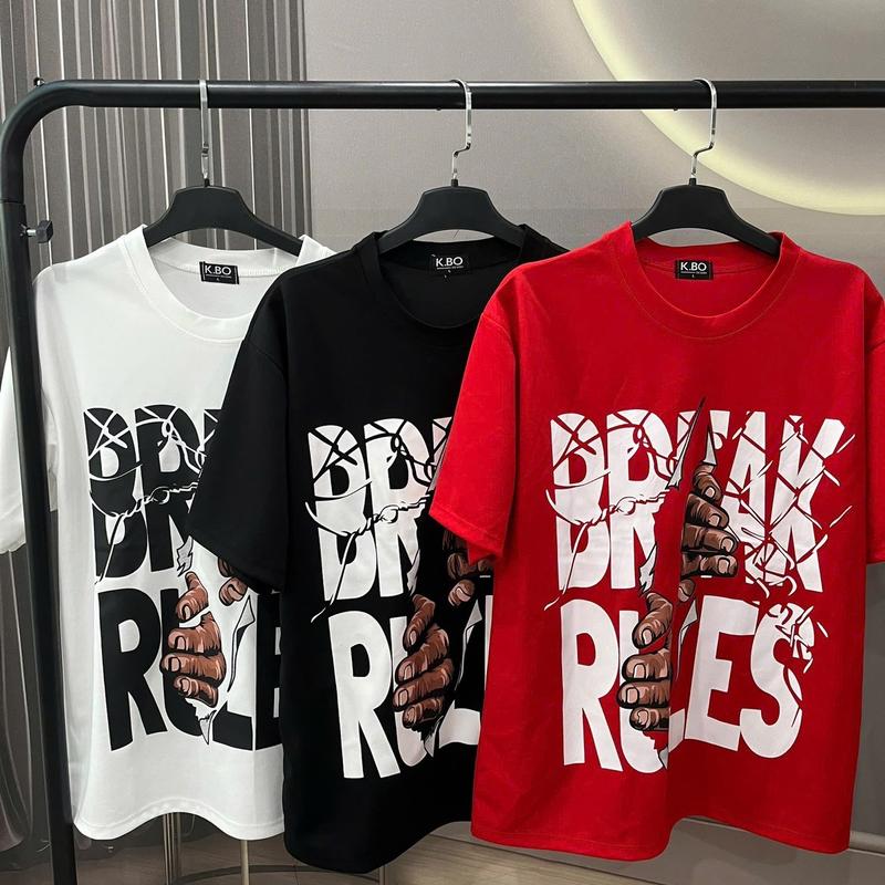 Áo Thun Nam Nữ BREAK RULES x K.BO Unisex - Áo Phông Form Rộng Top Women cổ tròn