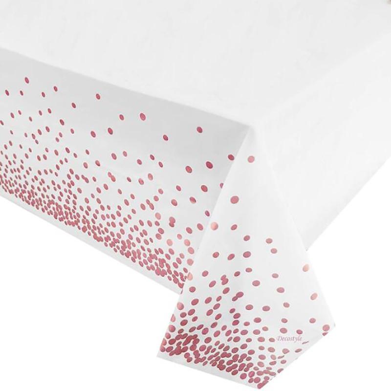 MK Tablecloths Rose Dot-Shape Disposable Party Table Cloth Wedding Decor Adult Birthday Parties Decoration Kids EP 8