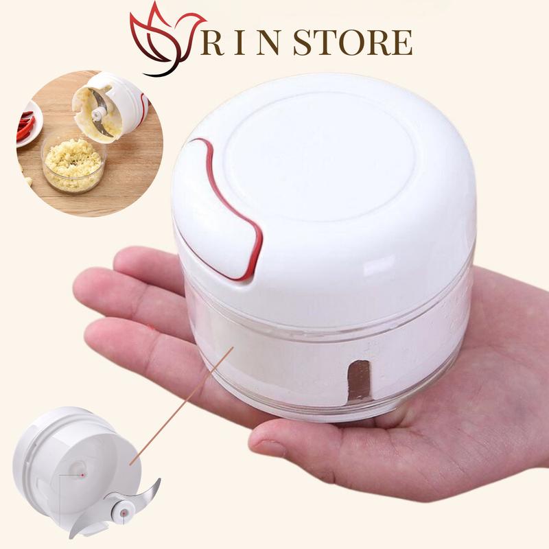 Máy Xay Tỏi ỚT Cầm Tay Mini Dụng Cụ Xay Tỏi Ớt Dụng Cụ Đa Năng Thiết Kế Có Dây Kéo Tiện Lợi RIN