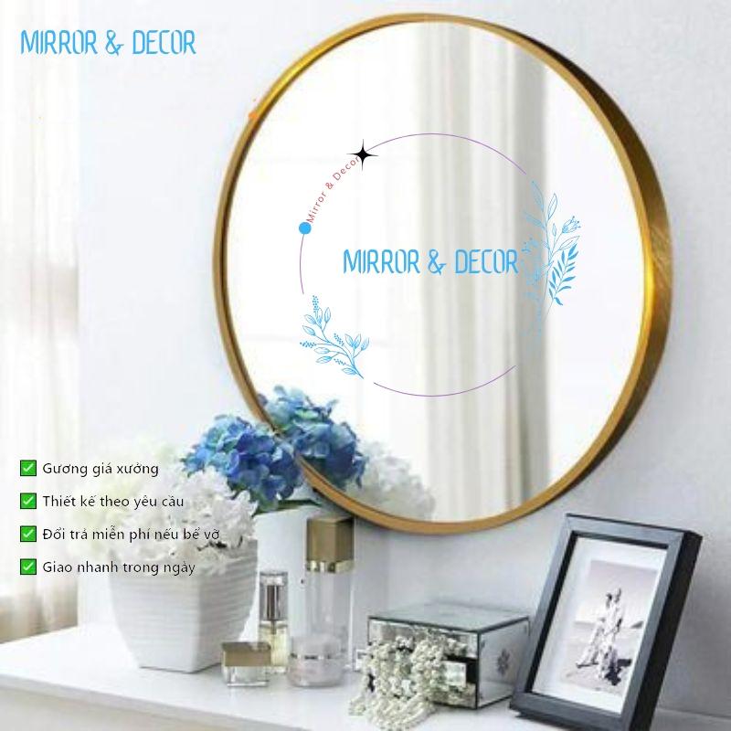 Gương tròn viền nhôm chống xước, Gương decor cao cấp, Màu sắc, Kích thước đa dạng, Đầy đủ phụ kiện  Gương Trang Trí 0