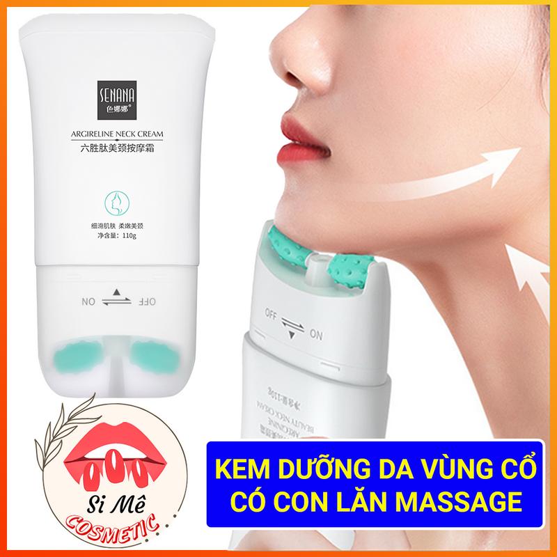 Kem Dưỡng Da Vùng Cổ SENANA Tuýp 110gram – Chăm Sóc Da Vùng Cổ, Có Con Lăn Massage Silicone Êm Ái, Dưỡng Ẩm, Sáng Da