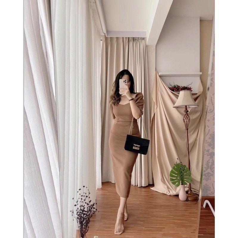 Product Introduction of Aira Sabrina Dress Scuba Wanita dengan Model Leher Sabrina dan Tangan Karet 1