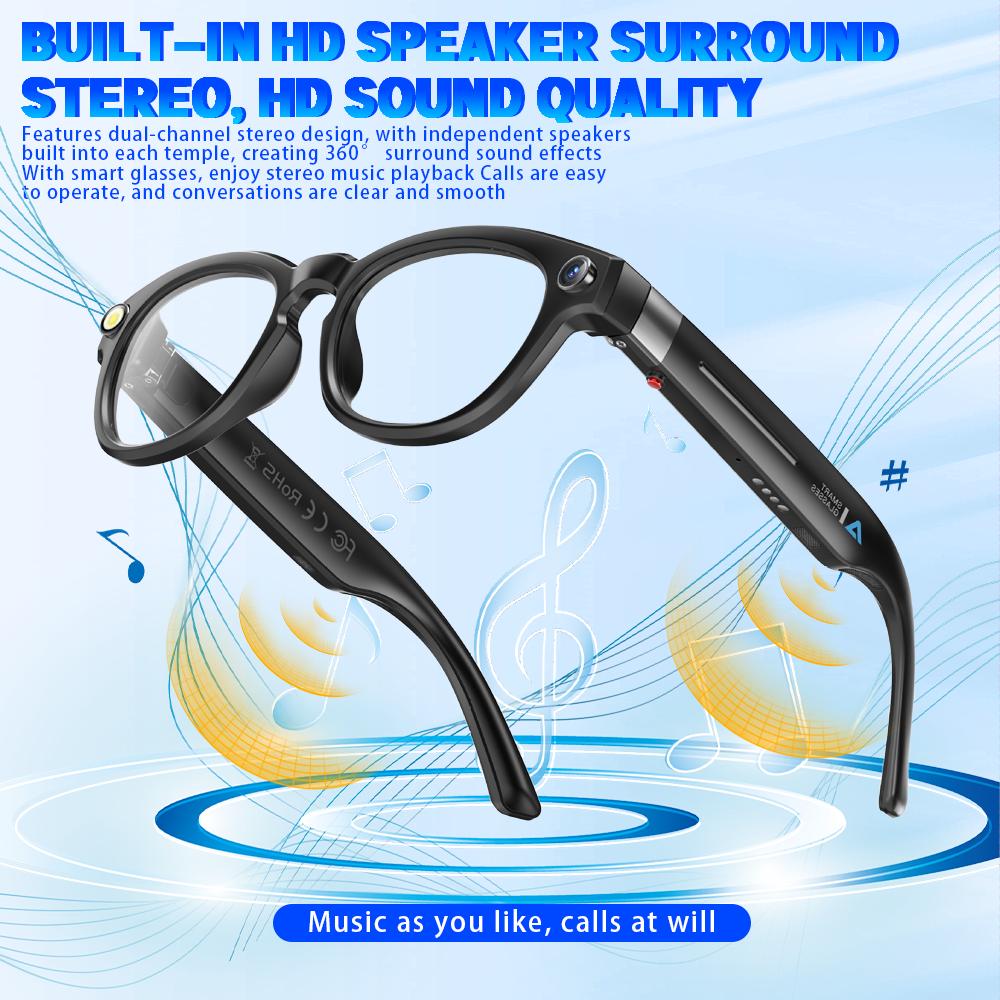 Ai Smart Glasses With 8MP HD Photo And Video Recording Sports Anti-Shake Color-Changing Lenses Real-Time Translation Bluetooth - Image 5