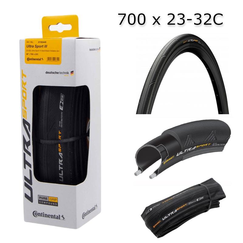 [Bác sĩ Xe Đạp] Vỏ/Lốp Xe Đạp Đường Trường Road Bike 700x23-25-28-32C Continential Ultra Sport III, Loại Có Talon Mềm Gấp Gọn Được, Áp Suất 109-123PSI, Trọng Lượng Nhẹ, Hiệu Năng Cao Gắn Xe Đạp Đạp Xe Đạp