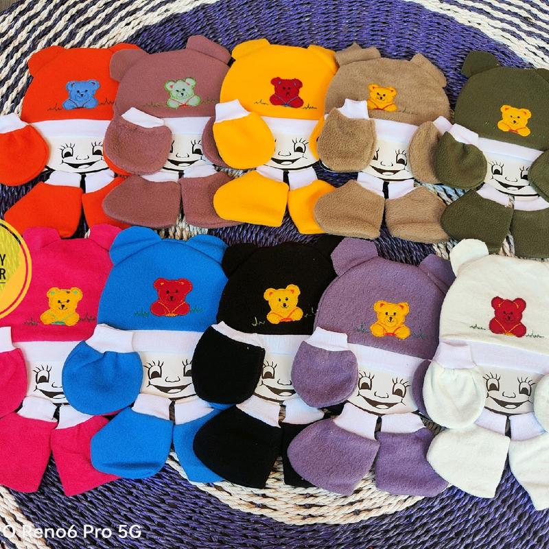 set topi + Sartaki bayi bahan fleece tebal 0