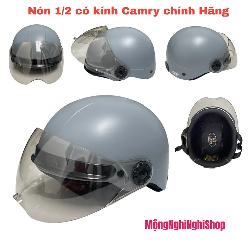 Nón Bảo Hiểm Kính (CAMRY) CR HELMET Trơn Chính Hãng Đủ Màu Có Giấy Kiểm Định An Toàn, Bảo Hành 12 Tháng Chất Liệu Nhựa ABS - Màu Sắc Đa Dạng 4