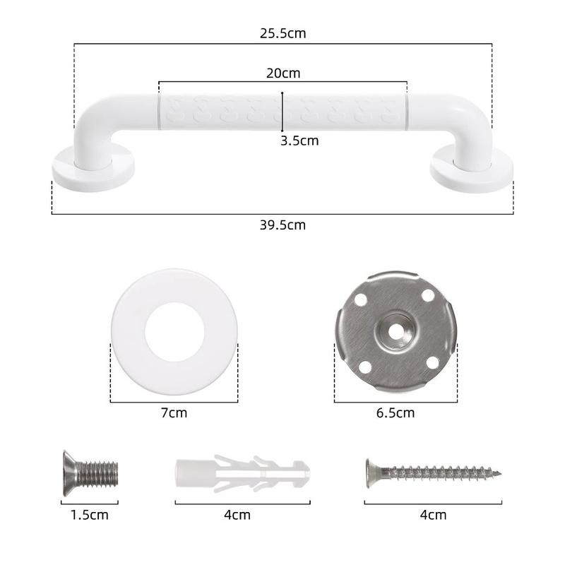 ArtLiving White Shower Grab Bar,Bathroom Grab Bar for Seniors and Elderly,Anti-Slip Bath Grab Rails 7