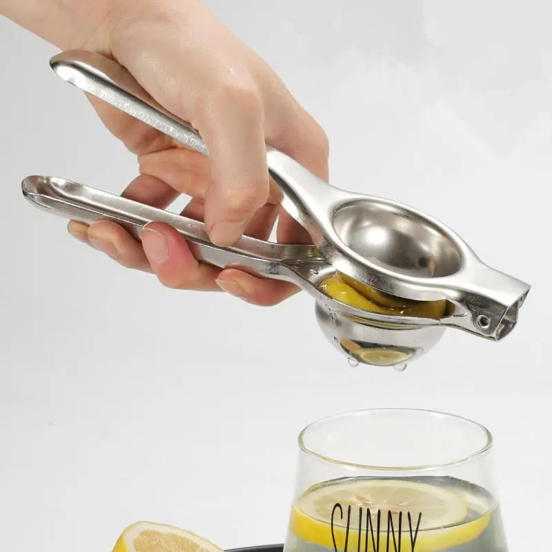 Stainless Steel Lemon Squeezer, 1 Count Portable Fruit & Vegetable Hand Press Juicer, Food Gadgets for The Home, Kitchen Bar Gadget