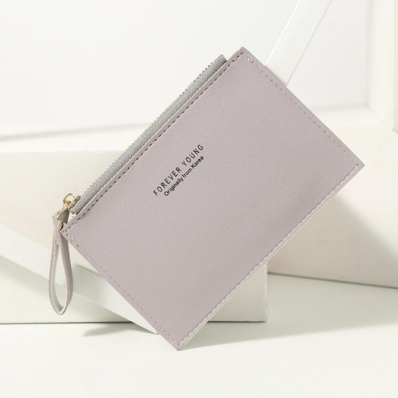 Men's Name Card Holder Girls Ladies Mini Business Wallet Pure Color Credit Card Holder Short Purse 6