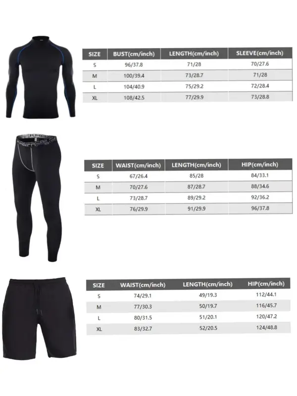 Three-Piece Set Sporty Men's Plain Tracksuit Set, Sport Mock Neck Tee & Drawstring Shorts & Letter Tape Leggings, Men's Sportswear for Gym Workout Running Training 5