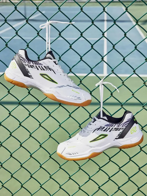 Men's Colorblock Letter Print Lace Up Badminton Shoes, Sporty Breathable Comfortable Shoes, Non-slip Badminton Training Shoes for Men 4