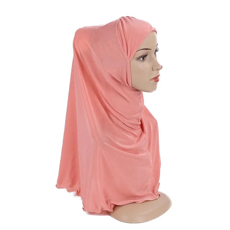 Product Introduction of Ramadan Headscarf Children's Scarf Girl 7 to 12 Years Old Muslim Islamic Shawl Soft Stretch Headscarf Malaysian Girl Children's Headscarf 16