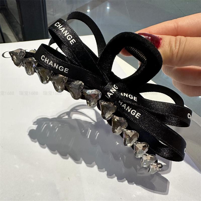 Kẹp Càng Cua Bọc Nhung Thiết kế Nơ Đính Đá Sang Chảnh 13cm 281